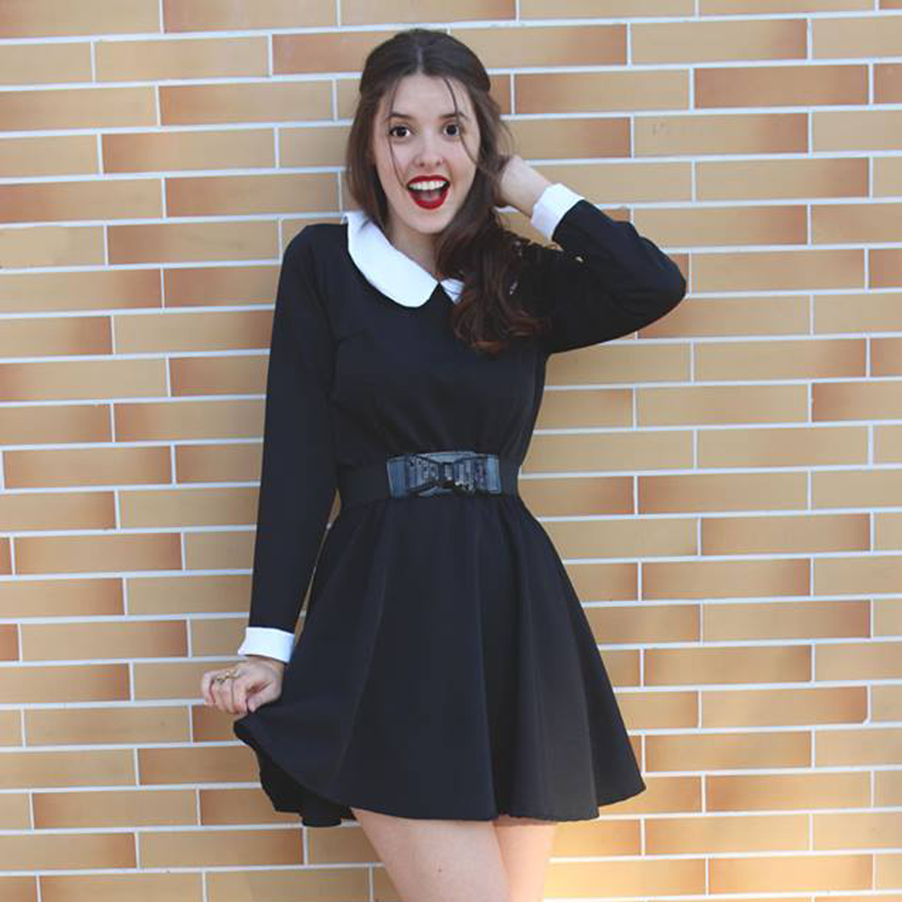 vestido anos 60 manga longa